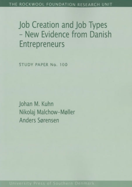 Book cover of: Job Creation & Job Types. By: Johan M. Kuhn