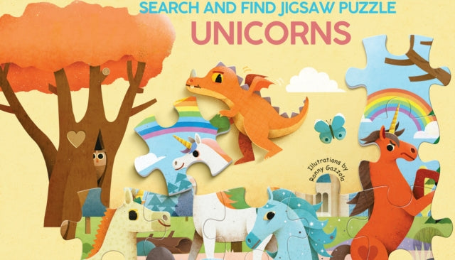 Book cover of: Unicorns: Search and Find Jigsaw Puzzle. By: GAZZOLA