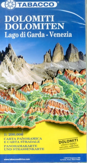 Dolomites / Lake Garda / Venice road map & panoramic map