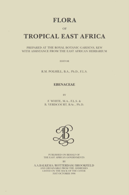 Book cover of: Flora of Tropical East Africa - Ebenaceae (1996). By: B. Verdcourt