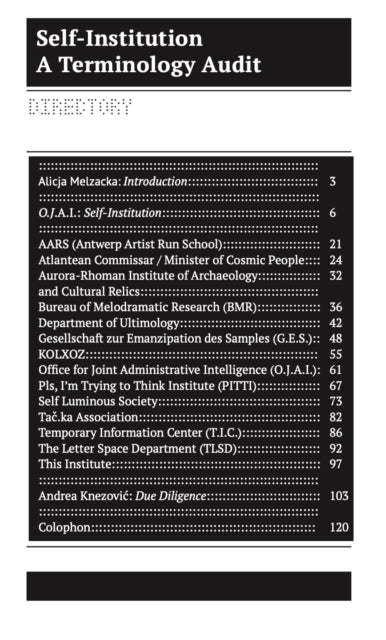 Book cover of: Self-Institutionalization Reader