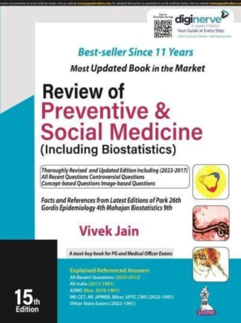 Book cover of: Review of Preventive & Social Medicine (Including Biostatistics). By: Vivek Jain