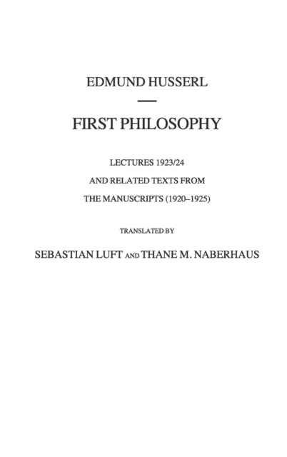 First Philosophy