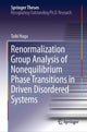 Book cover of: Renormalization Group Analysis of Nonequilibrium Phase Transitions in Driven Disordered Systems. By: Taiki Haga