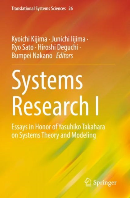 Book cover of: Systems Research I. By: Kyoichi Kijima