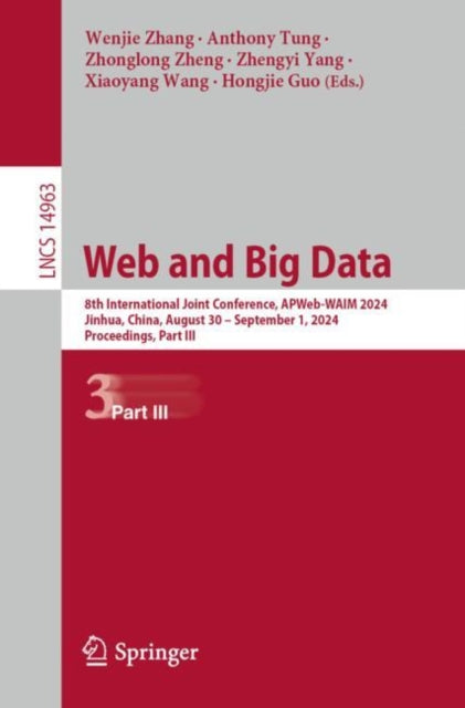 Book cover of: Web and Big Data. By: Wenjie Zhang