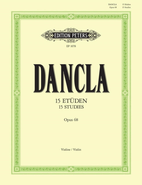 Book cover of: 15 Studies Op.68 for Violin with 2nd Violin Accompaniment