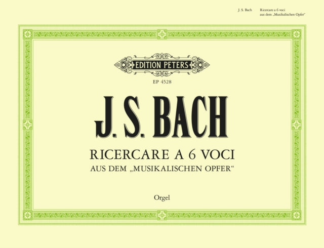 Book cover of: Ricercare a 6 voci from the Musical Offering BWV 1079
