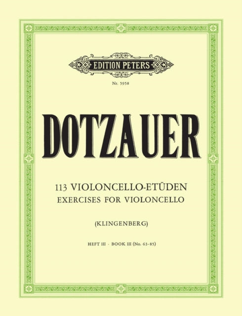 Book cover of: 113 Exercises for Violoncello Vol.3