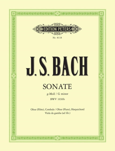 Book cover of: Sonata in G minor BWV 1030b