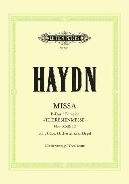 Book cover of: Mass in B flat 'Maria-Theresia Mass' Hob.XXII/12