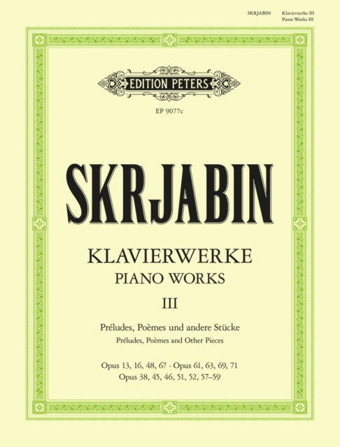 Book cover of: Piano Works Vol.3