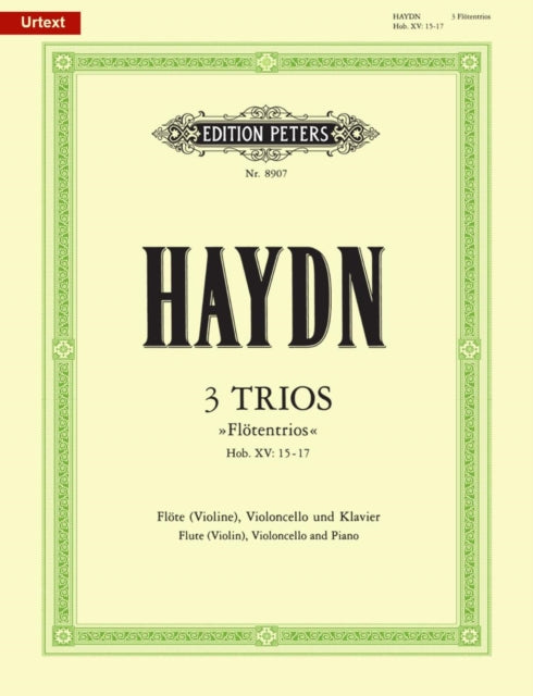 Book cover of: 3 Trios for Flute Cello & Piano Hob.XV/1