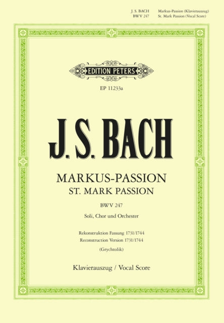 Book cover of: St. Mark Passion BWV247