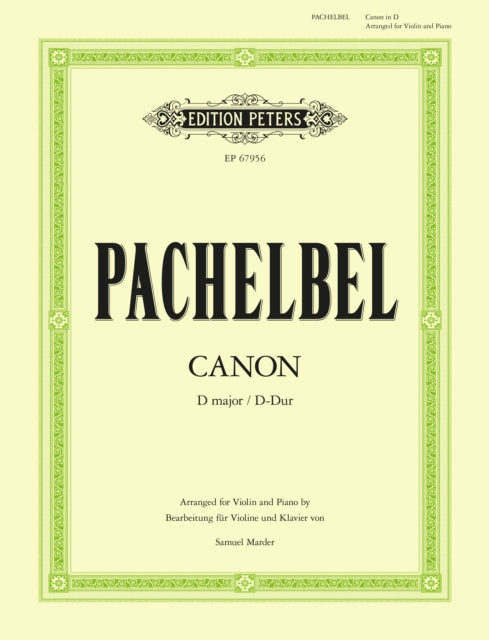 Book cover of: Canon in D (Arranged for Violin and Piano)