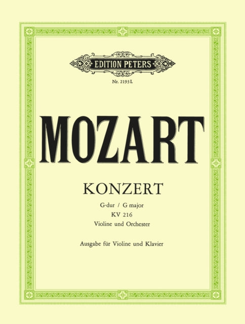 Book cover of: Concerto No. 3 in G K216