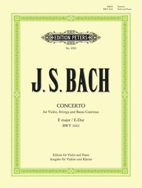 Book cover of: Concerto No. 2 in E BWV 1042