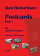 Book cover of: Postcards Book 1 for Clarinet & Piano